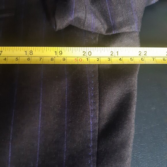 Ted Baker SZ42 Velvet Collar, Indigo Pinstripe Men's Black Wool Dinner Jacket - Picture 15 of 16